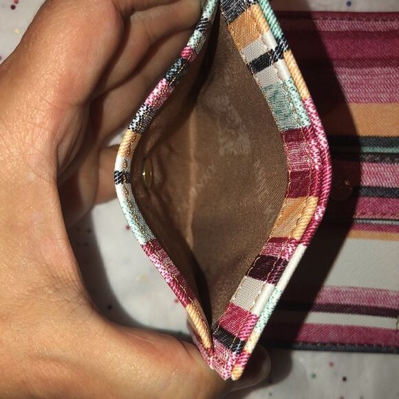 Anne Klein Striped Fun Pink Pastel Colors Wallet Card Case - Picture 5 of 5